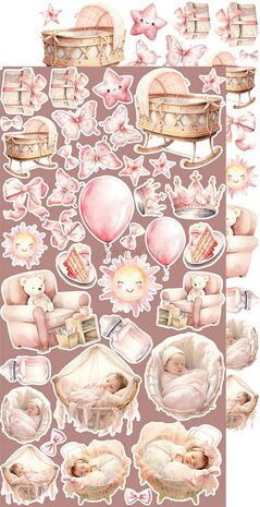 Craft O Clock Extras Set 15x30 cm Baby Girl CC-C65-GC-12