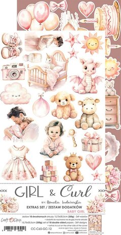 Craft O Clock Extras Set 15x30 cm Baby Girl CC-C65-GC-12