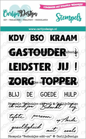 CarlijnDesign Clear stamp Bedankjes add-on  CDST-0122