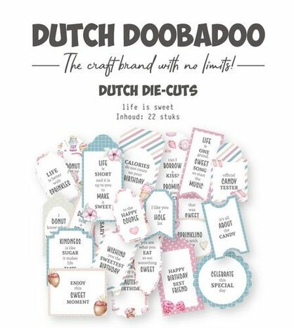 Dutch Doobadoo Life is Sweet 2 die-cuts 22st labels (EN) 474.007.039