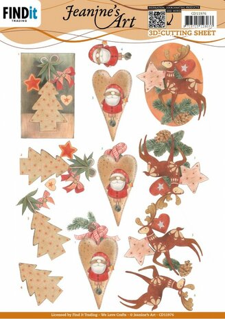 3D Cutting Sheets - Jeanine&#039;s Art - Orange Christmas