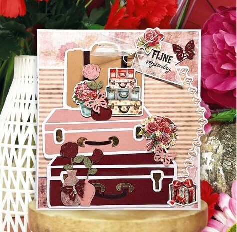 Stencil - Card Deco Essentials - Rose Decorations Suitcase - A5