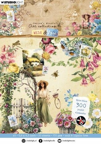 Studio Light Die-cut Paper Pad Paper elements Wild &amp; Free nr.181 JMA-WAF-DCPP181 148x210mm