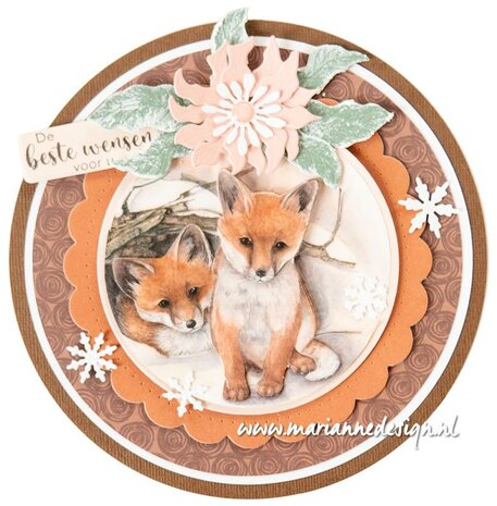 Marianne Design Decoupage Mattie&lsquo;s Mooiste - 3D Eekhoorn - vos MB0218 A4 3 images 3D