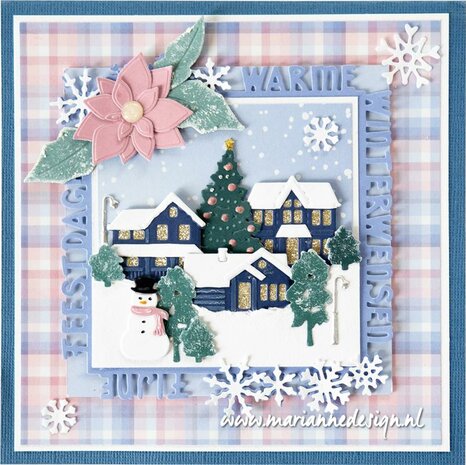 Marianne Design Craftable Fijne Feestdagen vierkant by Marleen (NL) CR1660 117x109mm