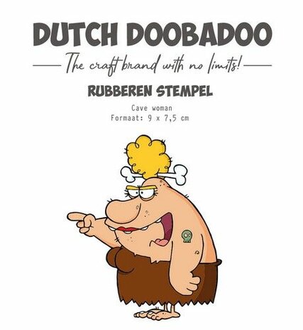 Dutch Doobadoo Rubber stempel Cave woman 497.004.016 9x7,5cm