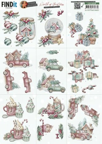 3D Cutting Sheet - Yvonne Creations - World of Christmas - Mini