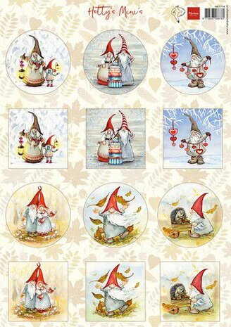 Marianne D Decoupage Hetty&lsquo;s Mini&lsquo;s - Gnomes HK1714 A4