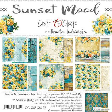 Craft O Clock Paper Pack 20x20 cm Sunset Mood