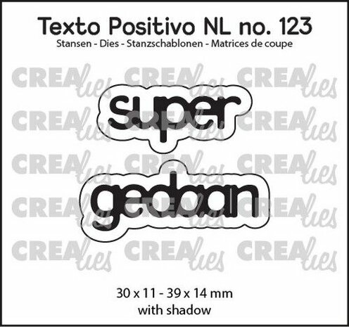 Crealies Texto Positivo super gedaan - NL (H) POSNL123 30x11 - 39x14mm