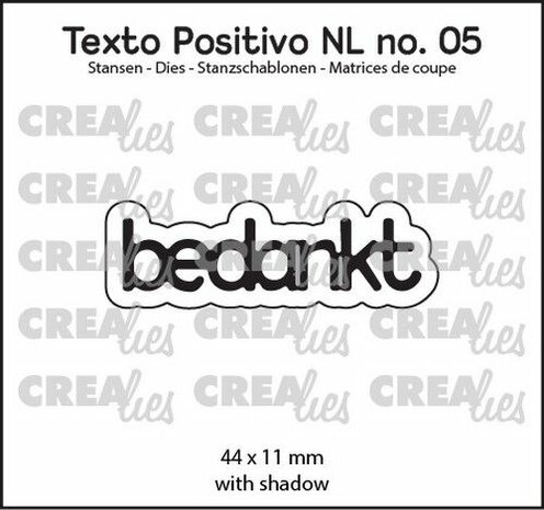 Crealies Texto Positivo bedankt - NL (H) POSNL05 44x11 mm