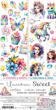 Craft O Clock Extras Set Unicorn Sweet 15x30 cm Mix