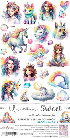 Craft O Clock Extras Set Unicorn Sweet 15x30 cm Unicorns &amp; Girls