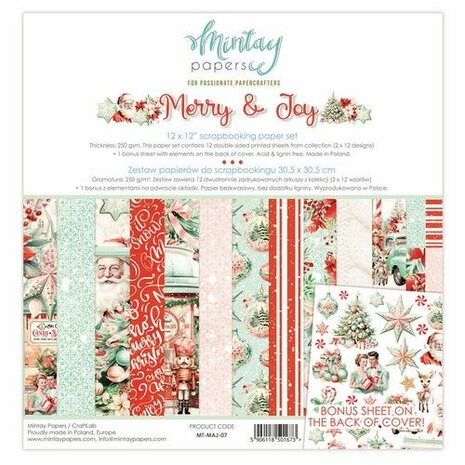 Mintay 30,5x30,5 cm Paper Set - Merry &amp; Joy MT-MAJ-07