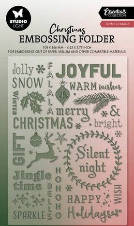 Studio Light Embossing Folder Joyful collage Essentials nr.22 SL-ES-EMB22 105x148mm