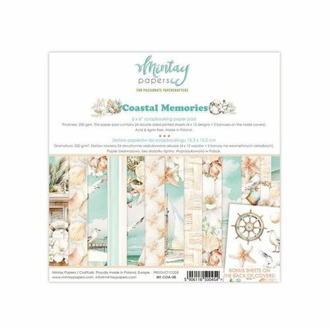 Mintay 15.2x15.2 cm Paper Pad - Coastal Memories MT-COA-08