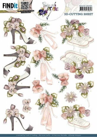 3D Cutting Sheet - Precious Marieke - Ladies Shoe - HJ23301