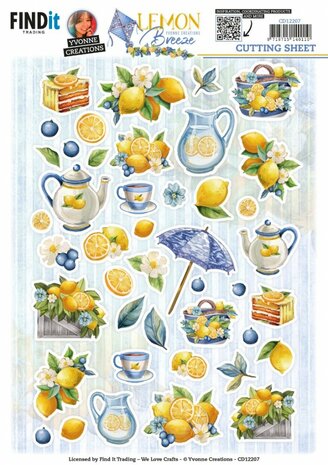 Cutting Sheets - Yvonne Creations - Lemon Breeze - Small Elements