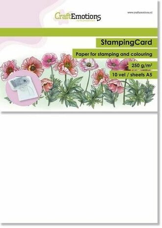 CraftEmotions StampingCard- Stempelpapier wit A5 10 vl A5 - 250 gr