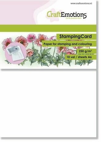 CraftEmotions StampingCard- Stempelpapier wit A6 10 vl A6 - 250 gr