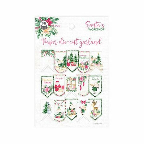 Piatek13 - Paper die cut garland Santa&lsquo;s workshop 15St P13-SAN-32