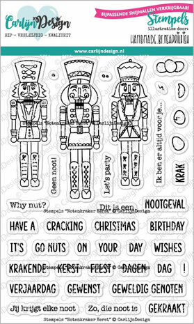 CarlijnDesign Clear stamp Notenkraker kerst