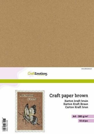 CraftEmotions karton kraft bruin 10 vel A4 300GR