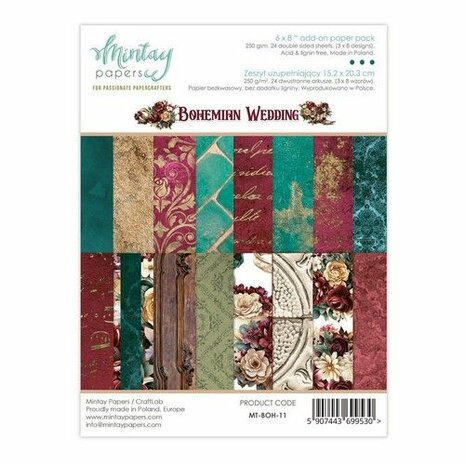 Mintay A5 Add-On Paper Pad - Bohemian Wedding MT-BOH-11