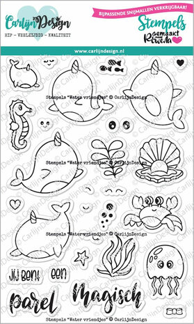 CarlijnDesign Clear stamp Water vriendjes CDST-0123