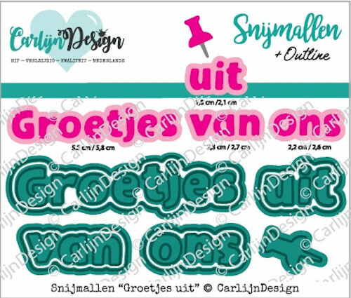 CarlijnDesign snijmallen Groetjes uit&nbsp;CDSN-0273