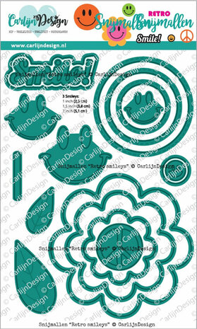 CarlijnDesign snijmallen Retro smileys&nbsp;CDSN-0271