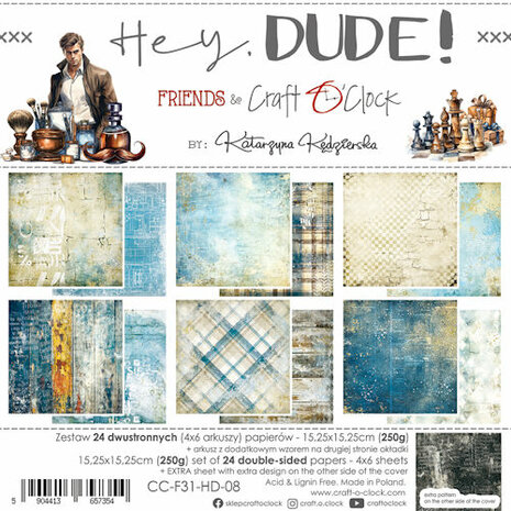 Craft O Clock Paper Pack 15x15 cm Hey Dude