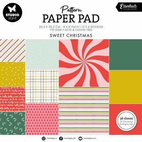 Studio Light Pattern Paper Pad Sweet Christmas Essentials nr.199 SL-ES-PPP199 203,2x203,2mm