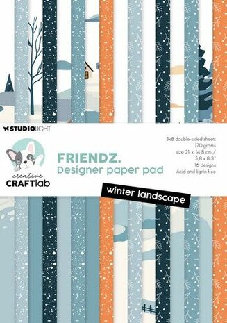 Studio Light Design paper pad Winter landscape Friendz nr.226 CCL-FR-DPP226 210x148x9mm