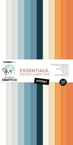 Studio Light Unicolor paper pad Winter Essentials nr.225 CCL-ES-UPP225 300x150x9mm