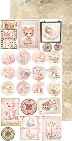 Craft O Clock Extras Set Mix 15x30 cm Girl &amp; Curl CC-C65-GC-13