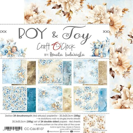 Craft O Clock Paper Pack 20x20 cm Boy &amp; Toy  CC-C66-BT-07