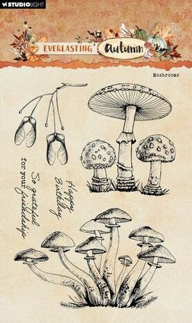 Studio Light Clear Stamp Mushrooms Everl. Autumn nr.717 SL-EA-STAMP717 105x148x1mm