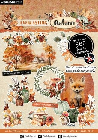 Studio Light Die-cut Paper Pad Paper elements Everl. Autumn nr.229 SL-EA-DCPP229 148x210x5mm