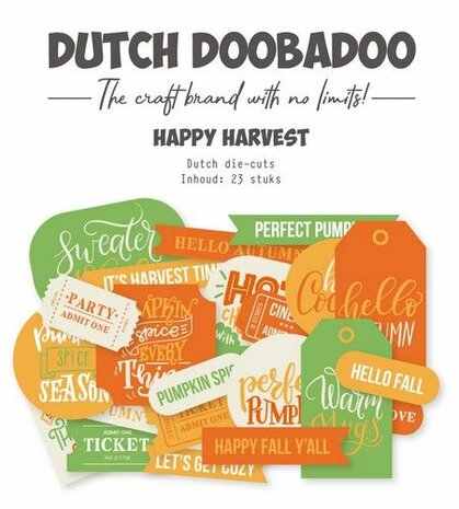 Dutch Doobadoo Happy Harvest die-cuts Teksten 23 st (EN) 474.007.043