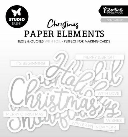 Studio Light Paper Elements Silver Sentiments Essentials nr.15 SL-ES-PE15 140x150x2mm