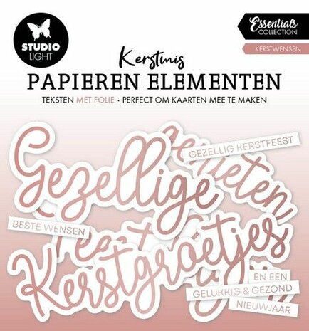 Studio Light Paper Elements Rosegold Kerstwensen Essentials nr.17 SL-ES-PE17 140x150x2mm