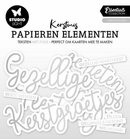 Studio Light Paper Elements Silver Kerstwensen Essentials nr.18 SL-ES-PE18 140x150x2mm