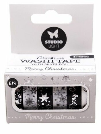 Studio Light Washi tape Black/white - EN - Silver Essentials nr.23 SL-ES-WASH23 63x37x76mm