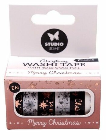 Studio Light Washi tape Black/white - EN - Rose gold Ess. nr.24 SL-ES-WASH24 63x37x76mm