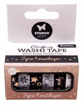 Studio Light Washi tape Black/white - NL - Rose gold Ess. nr.27 SL-ES-WASH27 63x37x76mm