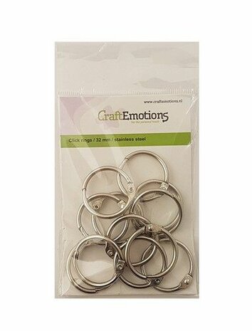 CraftEmotions Klik ringen / boekbindersringen 32mm 12 st.