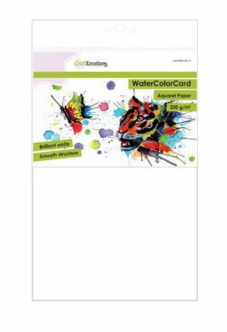 CraftEmotions WaterColorCard - briljant wit 10 vl A4 - 200 gr