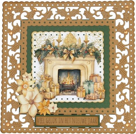 3D Cutting Sheets - Berries Beauties - Glowing Christmas - Fireplace