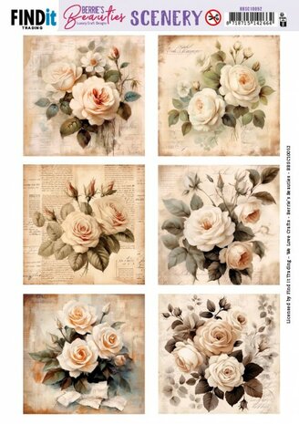 Push-Out Scenery - Berries Beauties - Brocante Roses - Square